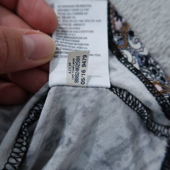 American Eagle Soft & Sexy Swing Dress Womens Midi Paisley Side Cut Outs Boho M - Picture 13 of 15